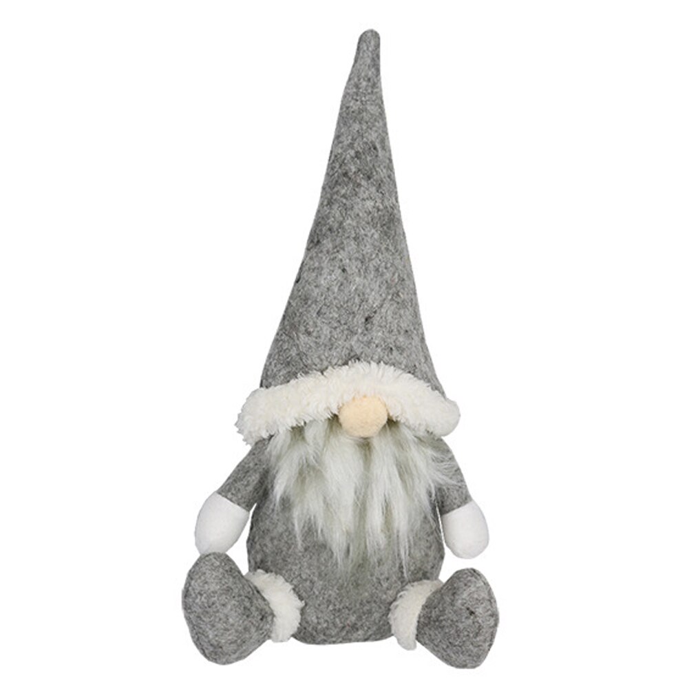 Jul ansigtsløs gnome santa xmas træ hængende indretning julepynt dukke legetøj  dc120: Grå-a