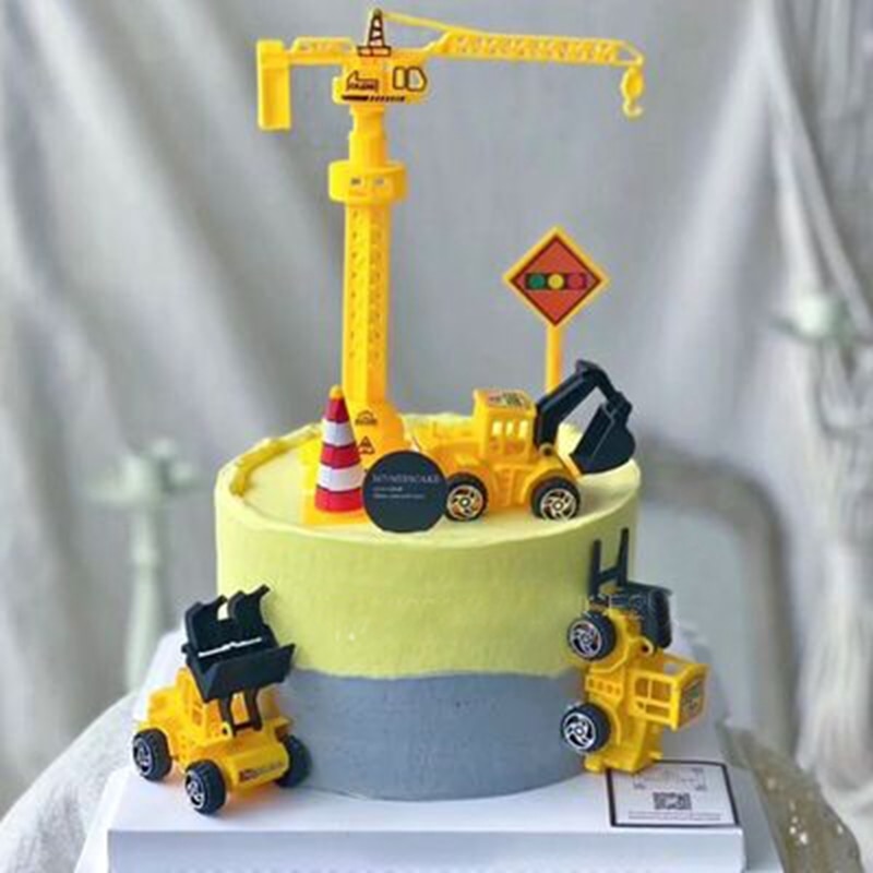 Ingenieurwesen Fahrzeug Kuchen Dekor Graben Maschine Kuchen Deckel Kran Kuchen Dekore Glücklich Geburtstag Party Dekor freundlicher Jungen Geburtstag Spielzeug