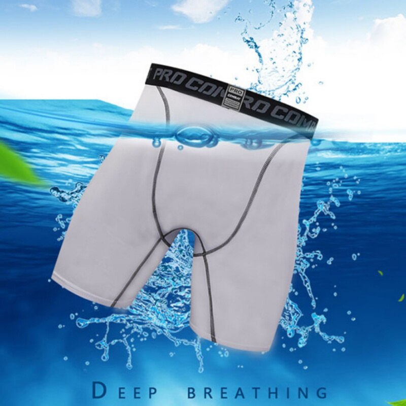 Pantalones cortos de baloncesto y mallas de Fitness para hombre, pantalones cortos ajustados de secado rápido para ciclismo, ropa interior de entrenamiento