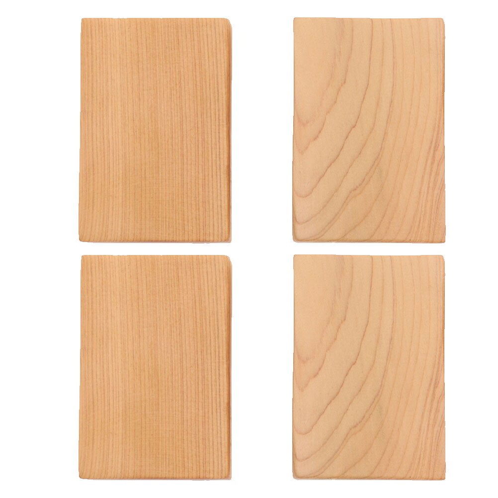 4 Pcs Wood Blocks Multi-purpose Thicken Smooth Surface Blocks Wood Cutout Wood Craft for Hanging Pendant Decoration: Wood color 4pcs