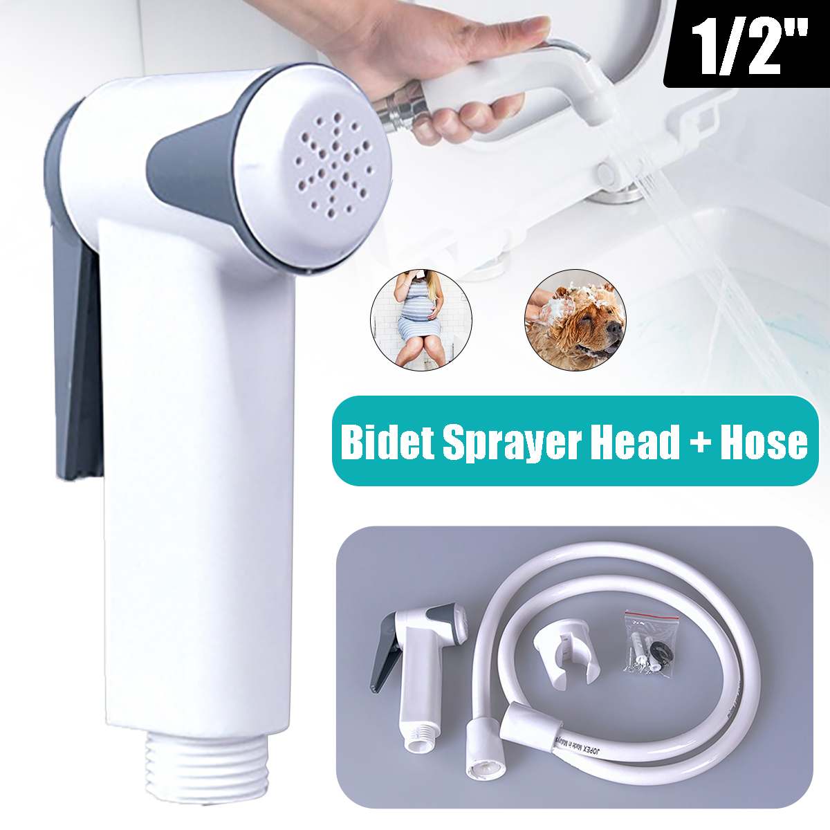 Draagbare Bidet Kranen Handheld Spray Huisdier Douche Spuitkop Douche Abs Wc Badkamer Bad Voor Wassen Badkamer Toiletten
