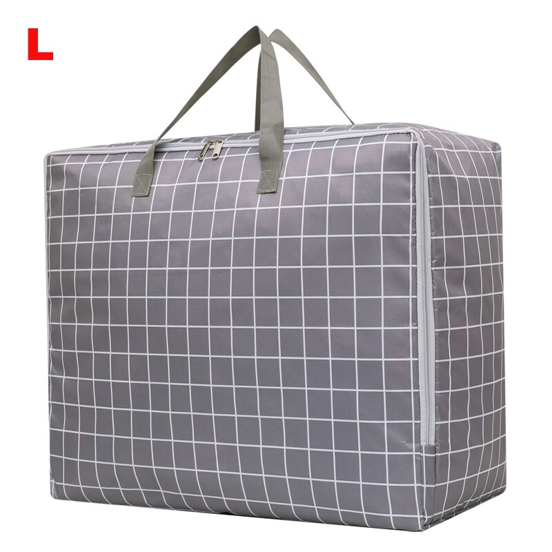 Bolsa de equipaje impermeable, plegable, lavable a máquina, bolsas de almacenamiento de ropa de viaje con cremallera, bolso grande de viaje, bolsa de lona de portátil: Gray L