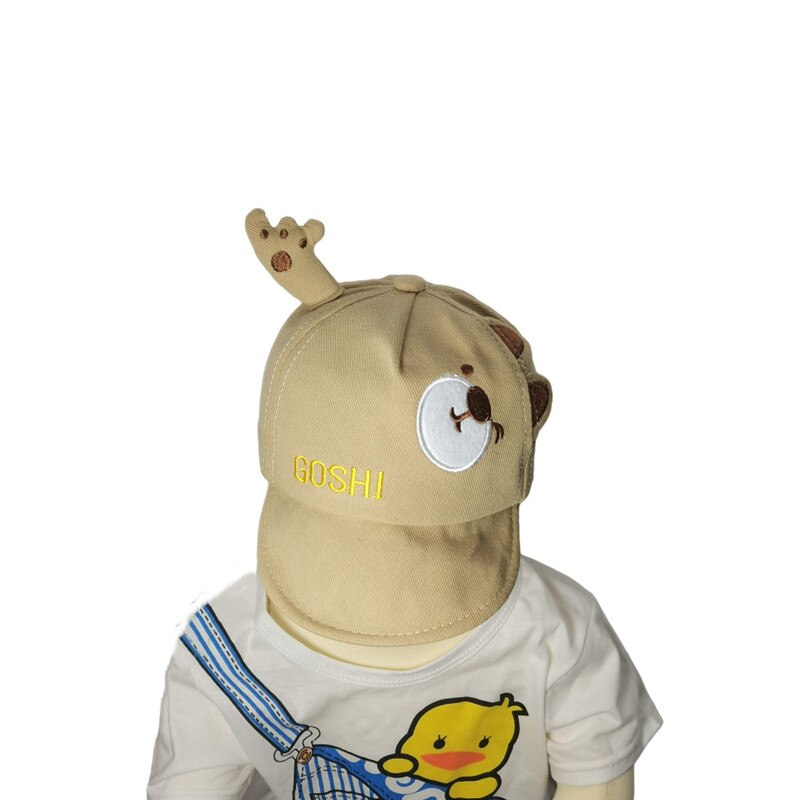 Jongen Baby Cartoon Leuke Baseball Cap: khaki