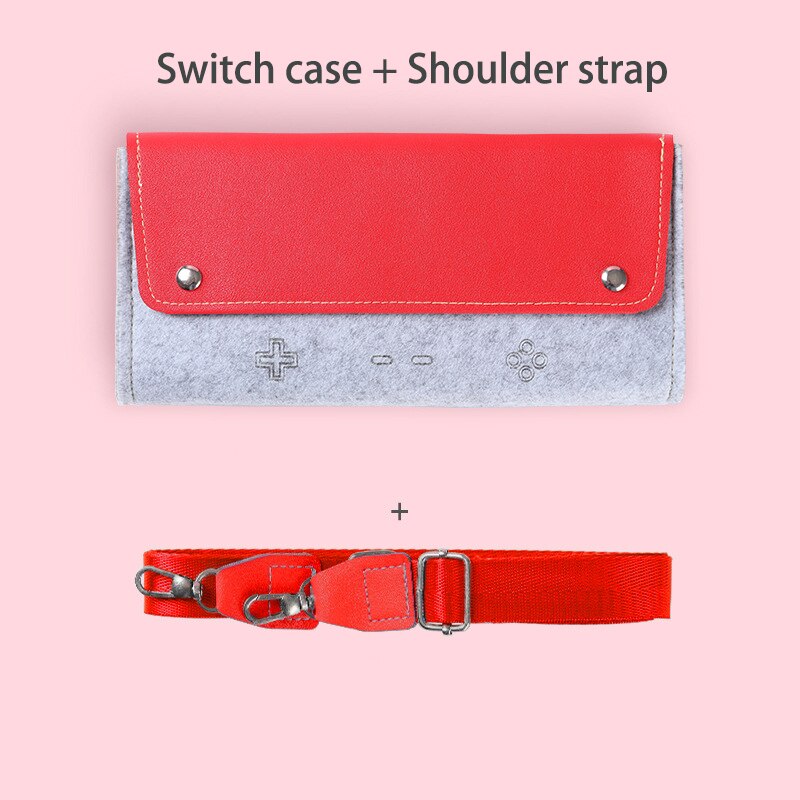 Estuche de viaje para Nintendo Switch, estuche rígido de PU con correa para el hombro, bolsas de almacenamiento portátiles para accesorios de juego Nintendo Switch Lite: Red for switch