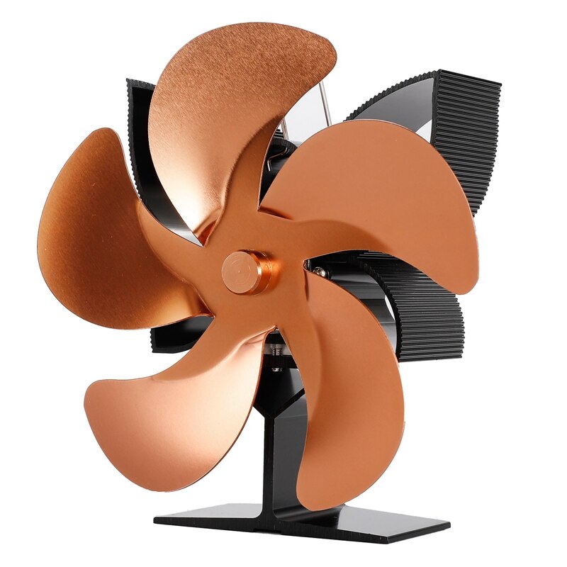 SF902S Thermische Power Haard Kachel Vijf Bladen Haard Verwarming Ventilator Veilig Thuis Haard Ventilator Efficiënte Warmte: bronze