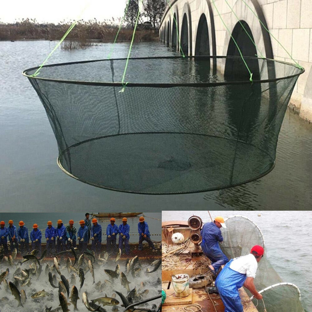 Collapsible net fishing landing net shrimp bait crab crab fishing hook folding plastic fish fishing net