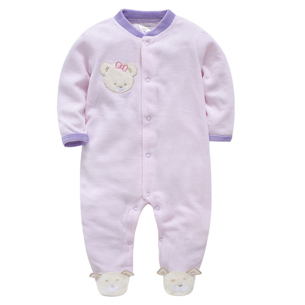 Herbst Karikatur Baby Junge Kleidung Frühling neugeboren Baby Mädchen Overall 0-9m niedlich rein Baumwolle lang Ärmel Kinder Klettern Pyjama: Violett / 6-9M