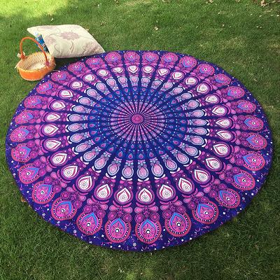 150cm bohem chiffon stor tynn mandala sommer rund strand skjerf håndkle solbad sjal wraps billedvev serviette de plage ymb 22