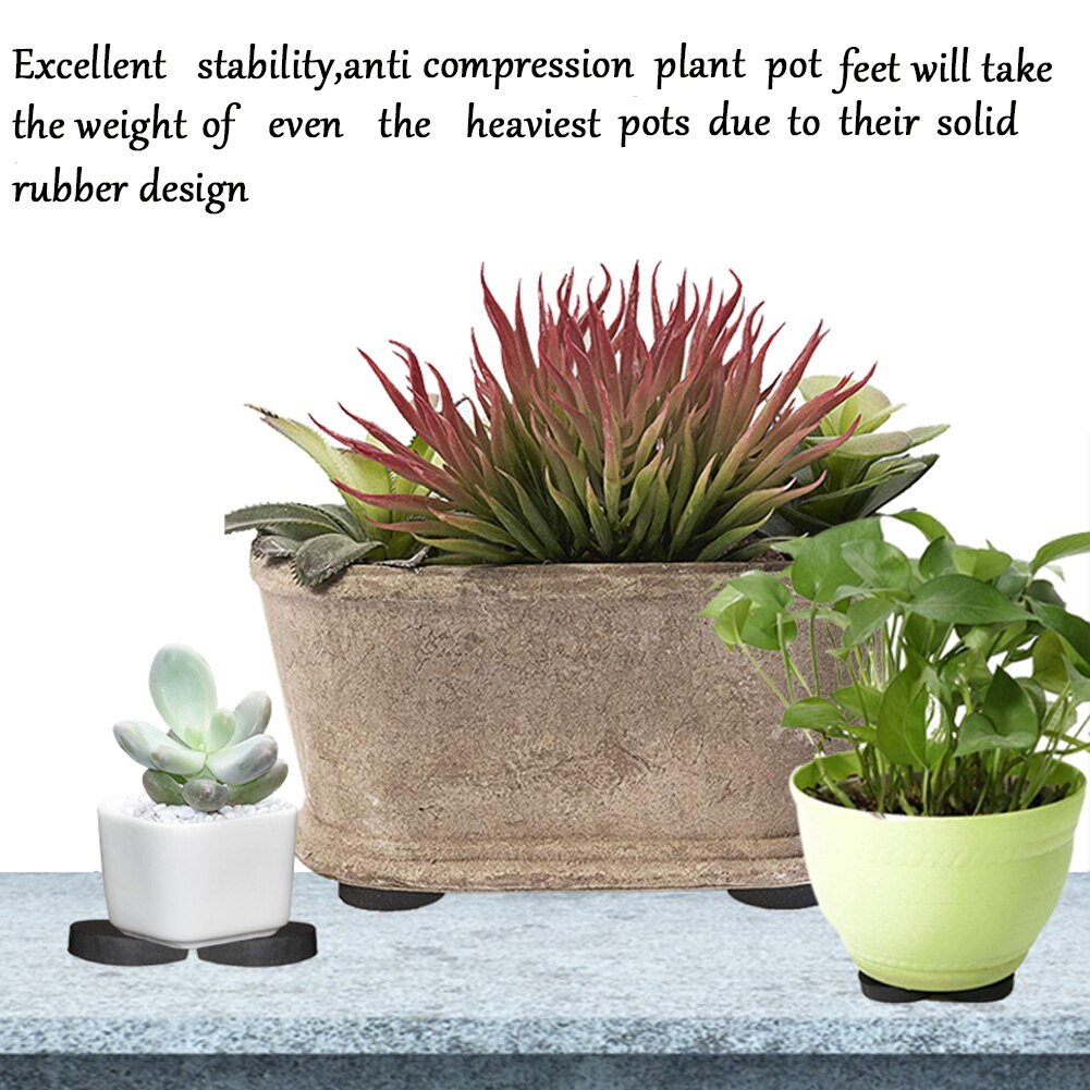 24PCS Self-Adhesive Potted Mat Flower Pot Mat Plant Feet Riser Pad Round Invisible Natural Rubber Flowerpot With Adhesive