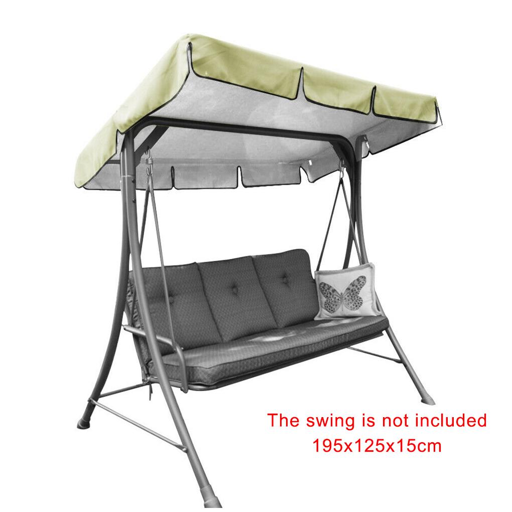 Sadesuoja röyhelöinen puisto ulkona sateenkestävä kansi patio keinu tuoli pöly dvedenpitävät päälliset vesikeinu istuimen kansi: Beige 195 x 125