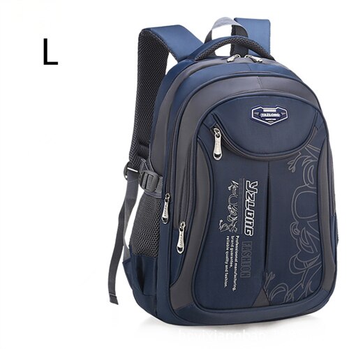 Kids Orthopedische Rugzak Primaire Schooltassen Voor Studenten Jongens Meisjes Rugzakken Waterdichte Schooltassen Boekentas Mochila Infantil: L deep blue