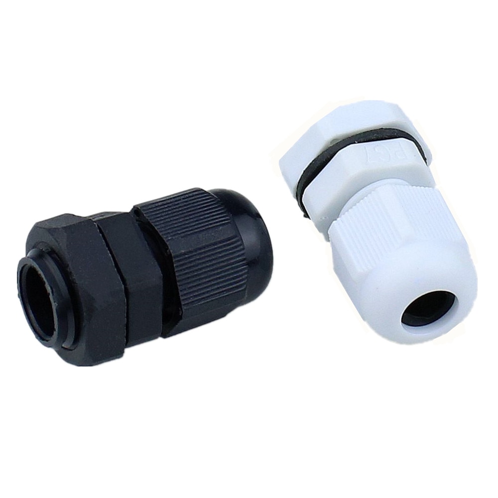 10Pcs PG7 Wartel Connector Waterdichte Nylon Plastic Voor 3-6.5Mm Kabel Ce Met Rubber ring