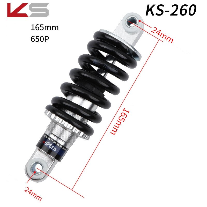 Ks støtdemper mtb sykkelfjær bakdempere sammenleggbar sykkel elektrisk scooterdemper 120-190mm: Ks -260 165mm 650p