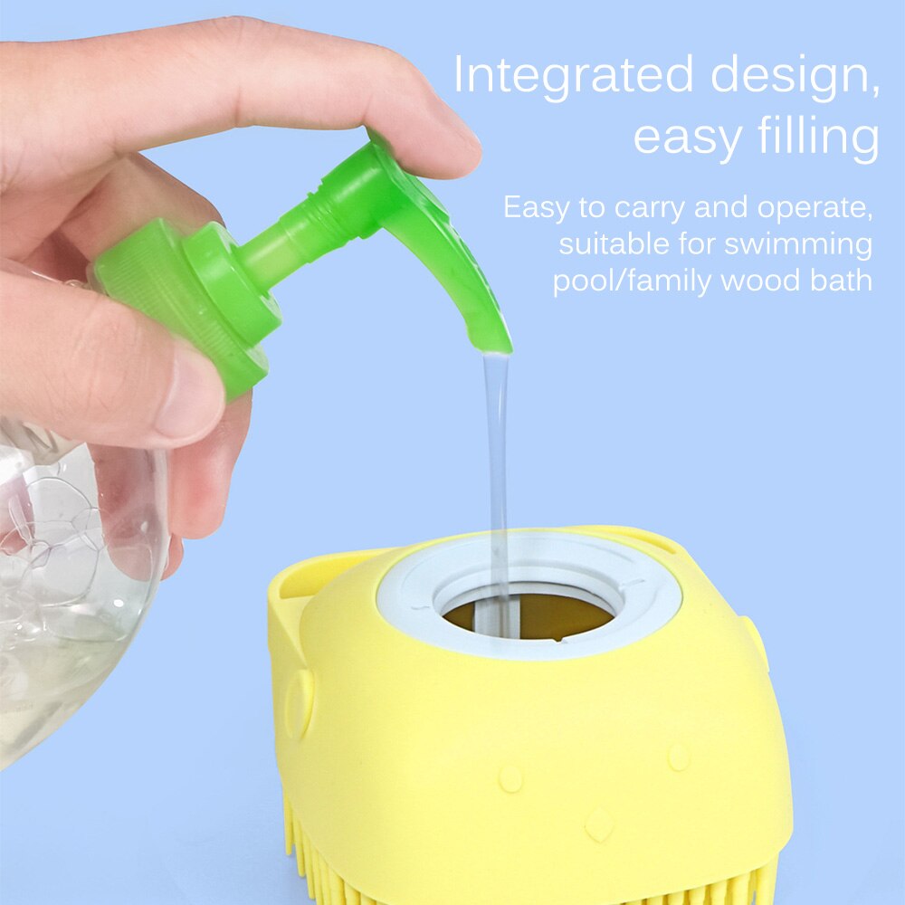 Multifunctionele Zachte Siliconen Pet Geel Bad Borstel Handschoen Huid Massage Scrubber Wassen Kam Douche Duurzaam Borstel Bad Voor Pet