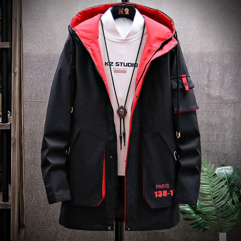 KOLMAKOV-abrigos con capucha para hombre, abrigo con estampado informal, gabardinas largas, estilo coreano, Primavera/otoño, M-3XL,: 2 / XXXL