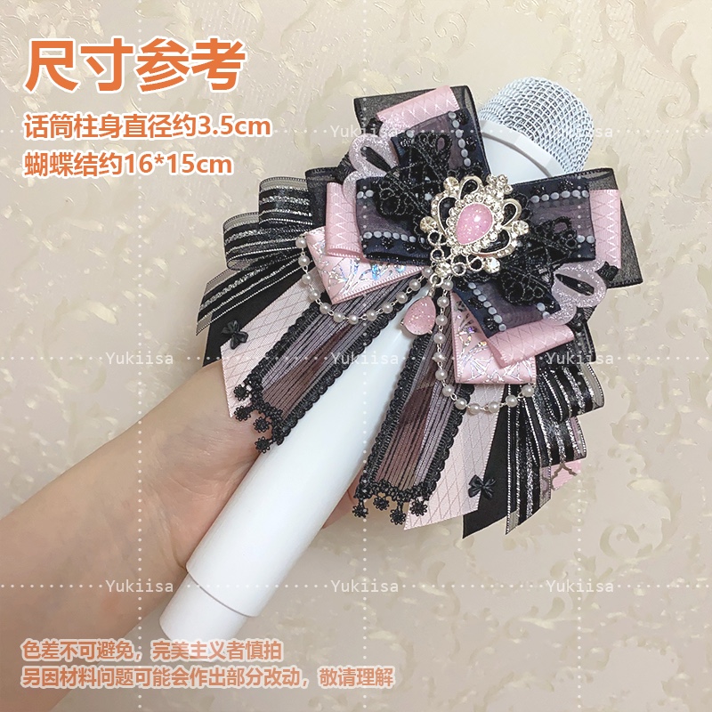 Grampo de cabelo strass estilo japonês para mulheres e meninas, bastão lanterna, laço rosa, artesanal, luz lolita, cocar, acessórios: Verde claro