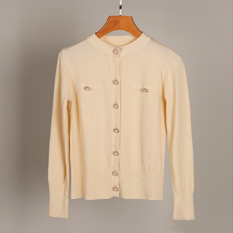 Cárdigan corto de punto para mujer suéter coreano de manga larga de un solo pecho suéteres femenino otoño primavera Cardigans mujeres