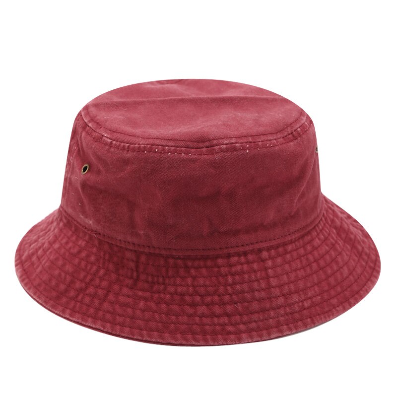 Soild Bucket Hat Unisex Fisherman Hat Old Material Hiking Hat Women Ourdoor Cap Foldable Chapeau Men