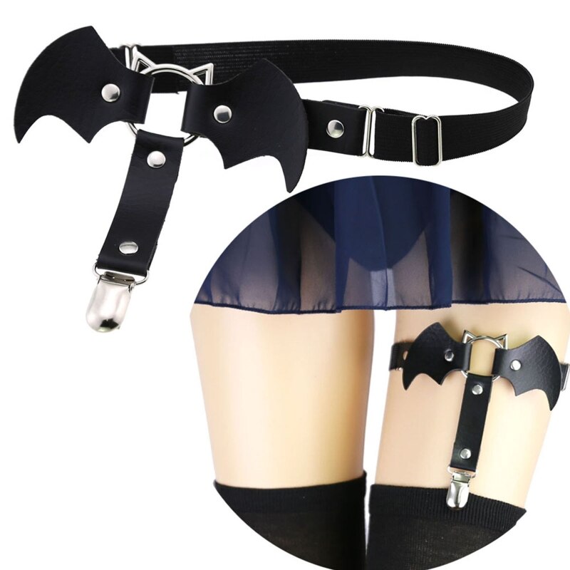 Leder Strumpfbänder für oberschenkel Hohe Socken Schläger-Förmigen Oberschenkel Ring Gothic Leder Strumpfband Strumpf Strumpf Gürtel