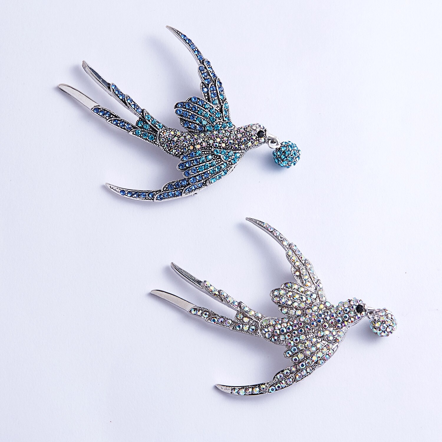 Rinhoo – broche d'oiseau volant en strass pour femmes, perles rondes, Animal, colibri, Badge Corsage