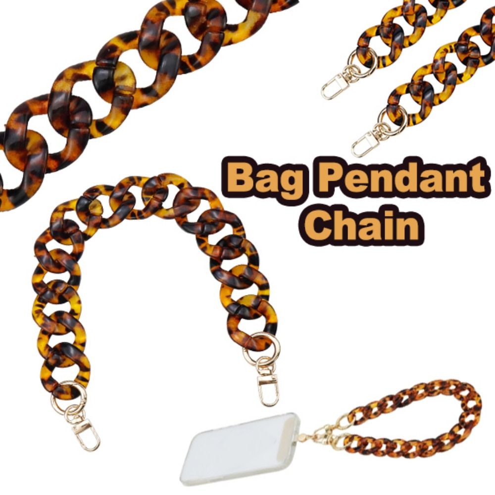 Boêmio leopardo mensageiro saco corrente 37/60/120cm diy charme saco acessórios artesanal alça de ombro saco pingente corrente chaveiro