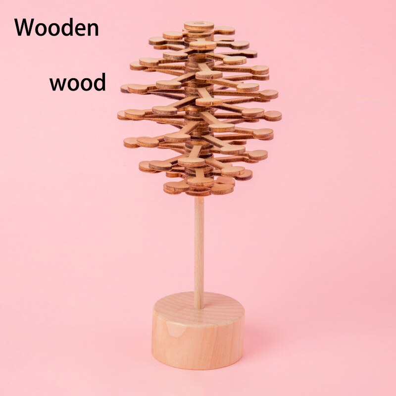 Newest Anti Stress Toy Colorful Spiral Tree Series Home Tree Office Desk Fidget Toys Decoration Decompression Toy: Wooden-03