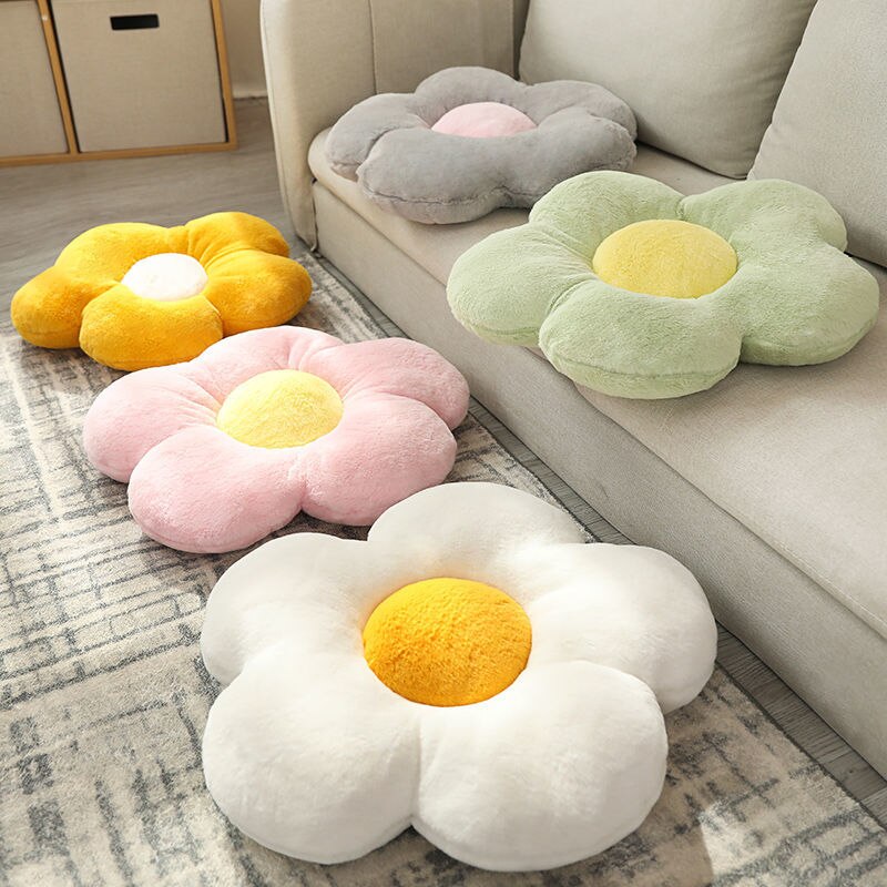 Cojín de flores para el suelo, decoración bonita para habitación, almohadas florales para lectura y descanso, cómodas para adolescentes y adolescentes, niños pequeños, TJ7236