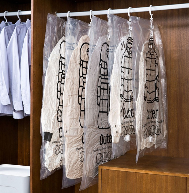 Compression Bag Hanging Vacuum Storage Bag Seal Storage Clothing Bags for Suits, Dress Coats or Jackets, Closet Organizer