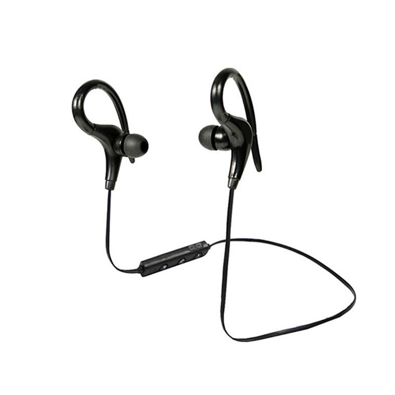 Wireless Earphones Bluetooth Ear Hook Sport Running Stereo Headset Mini Handsfree Headphone With Mic for iPhone Xiaomi Huawei: Black