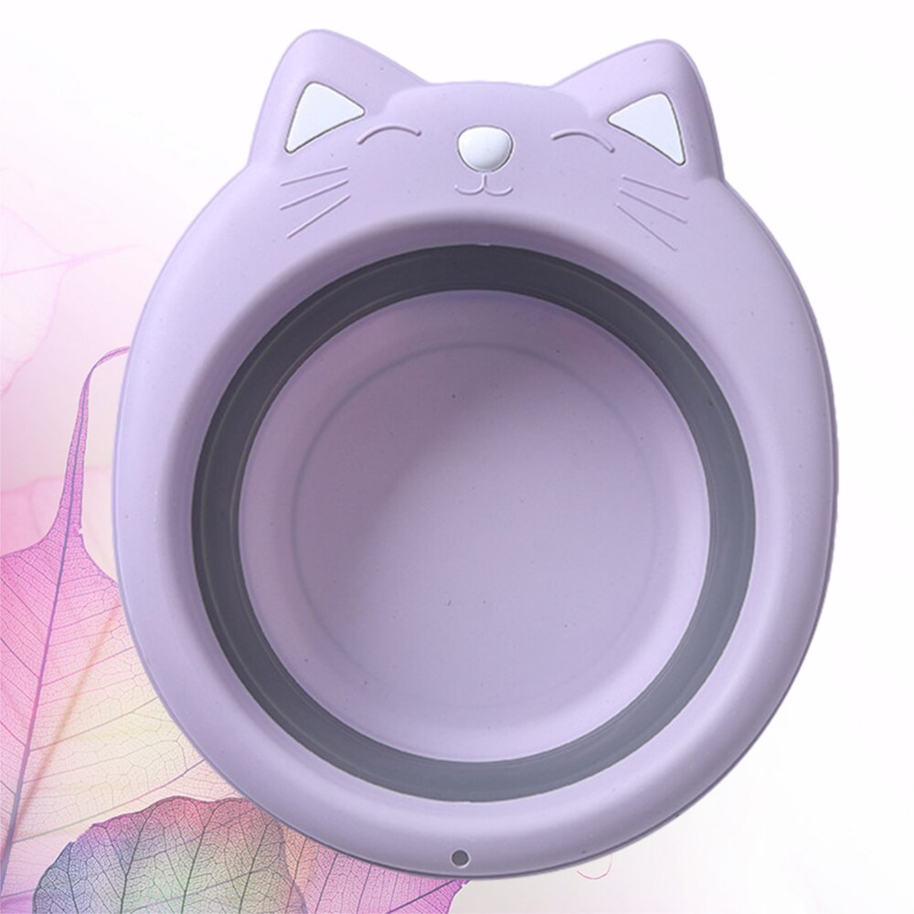 Lavabo Portable pliable en forme de chat, 1 pièce, Adorable lavabo pliant en forme de chat, dessin animé