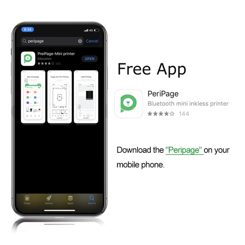 Bluetooth Portable Printer High Resolution Peripage Mini Photo Printer thermal Printer For Mobile Phone Android And IOS