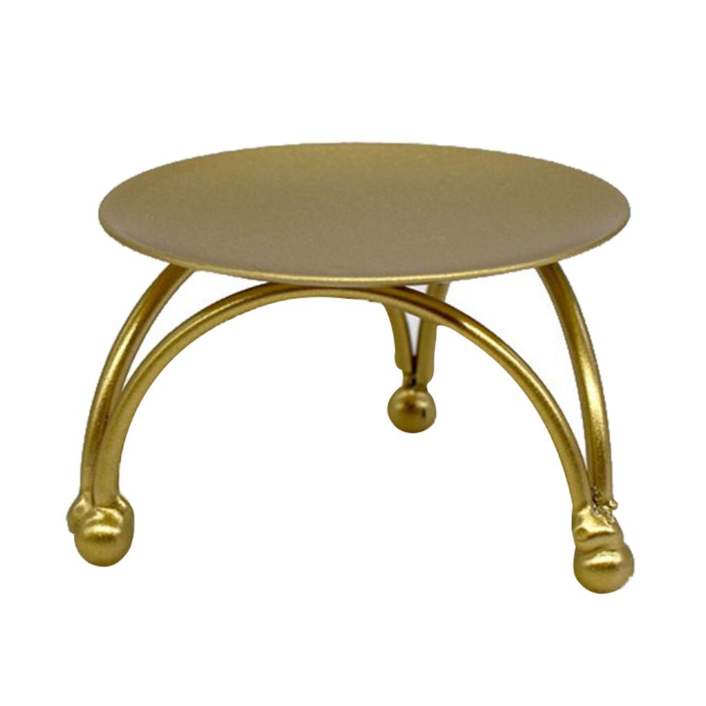 1 Uds plato para vela de hierro dorado geométrico redondo para decoración del hogar de la boda