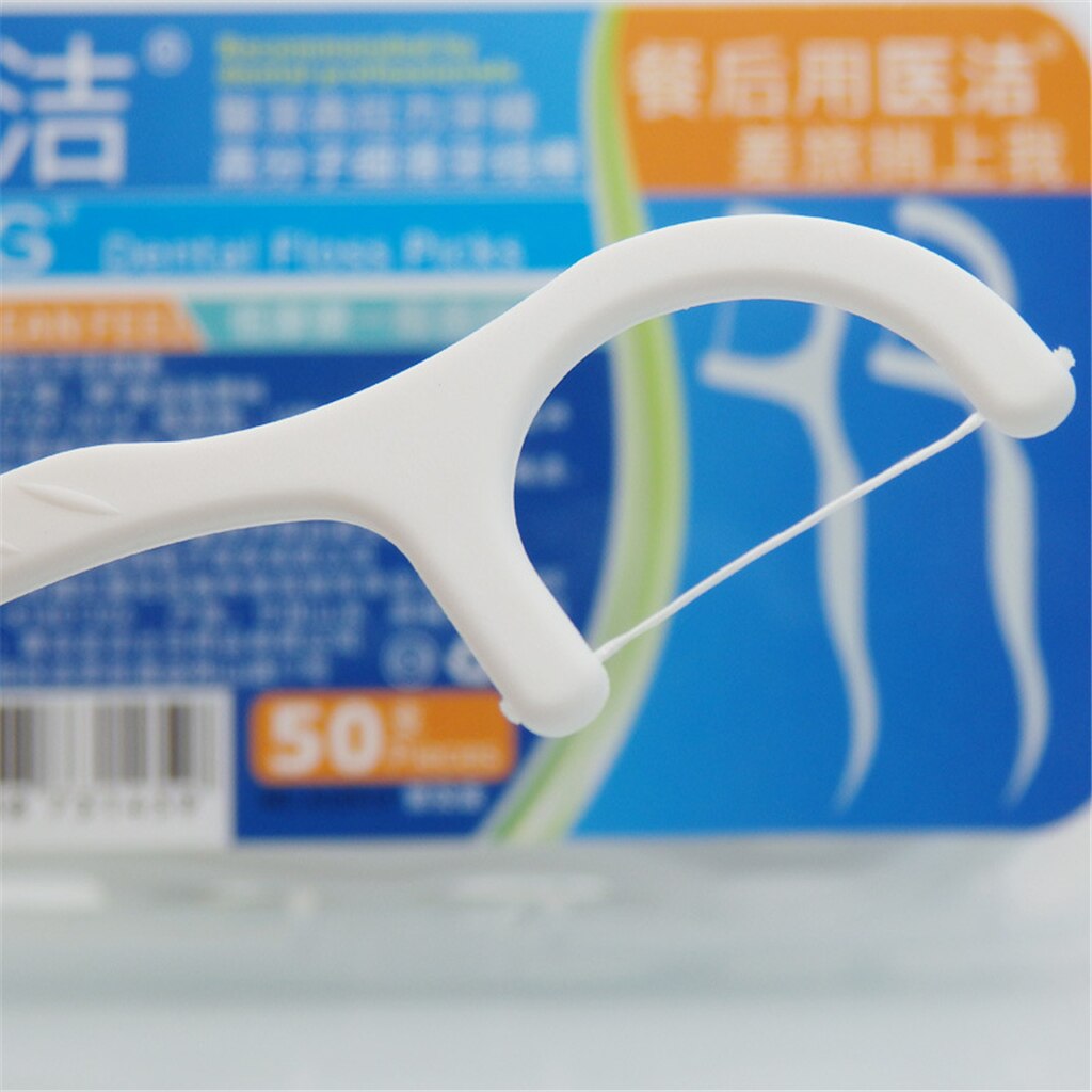 50pcs/box Dental Floss Teeth Stick Tooth Pick Interdental Brush Teeth Clean Toothpick Flosser Oral Hygiene Care