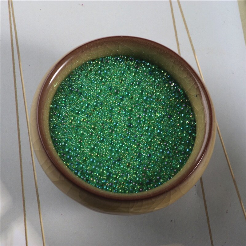 50G DIY mezcla colorida de agua de burbujas de cuentas de vidrio para el Molde de resina de relleno surtido de Micro cuentas de Arte de resina suministros de fabricación de joyería: Green