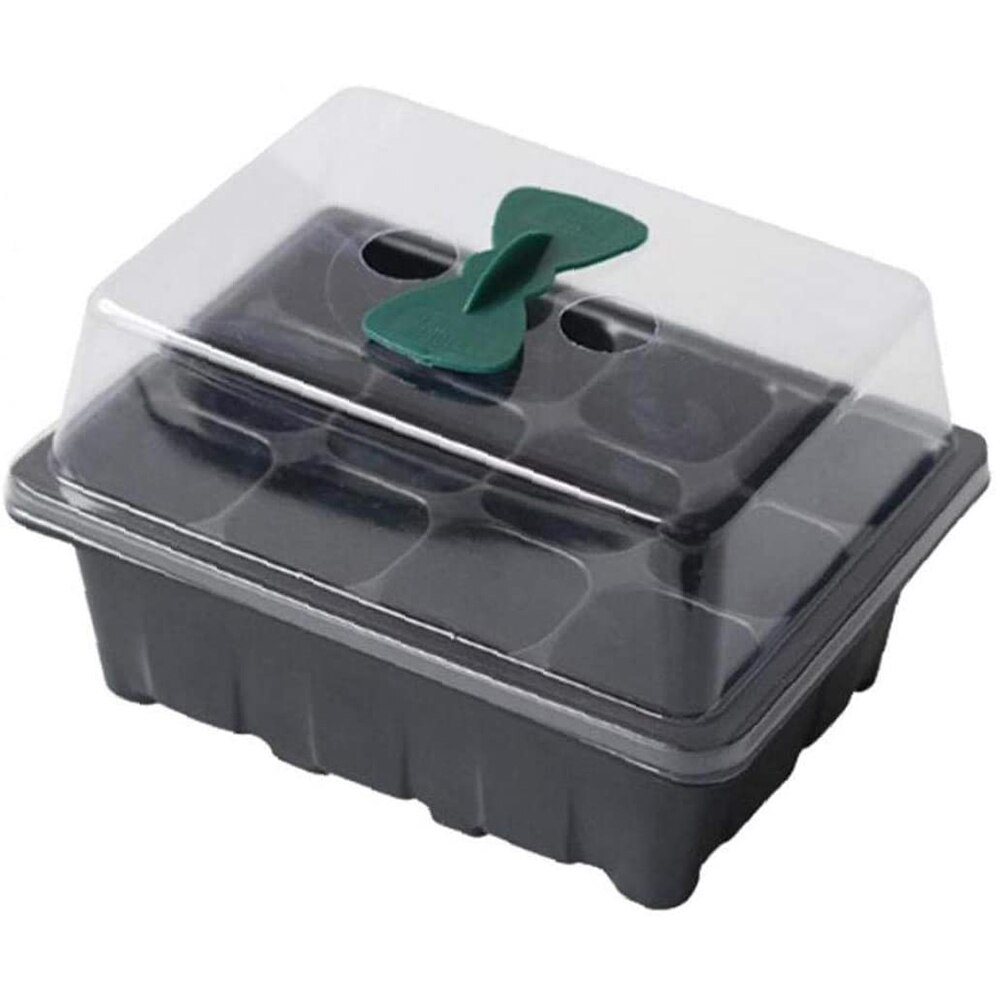 12 agujero vivero ollas semilla para plantar set de bandejas de caja para germinación bandeja semillero jardín protector de cultivo suministros de jardinería . Exclusivo.