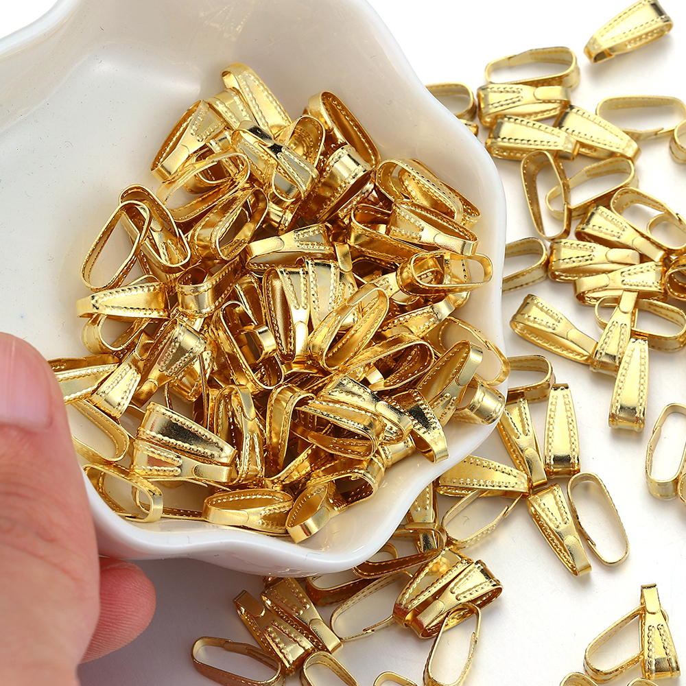 50 Uds. Cierre de hebilla de acero inoxidable para colgantes, conectores de dijes, Clip, cierre de fianza, collar, accesorios para hacer joyería DIY