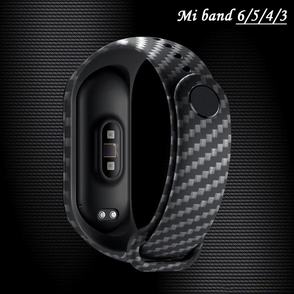 Correa de fibra de carbono para Xiaomi Mi Band 7 nfc pulsera smartwatch MIband 5 pulsera de silicona correa Mi Band 4 5 3 6 Accesorios