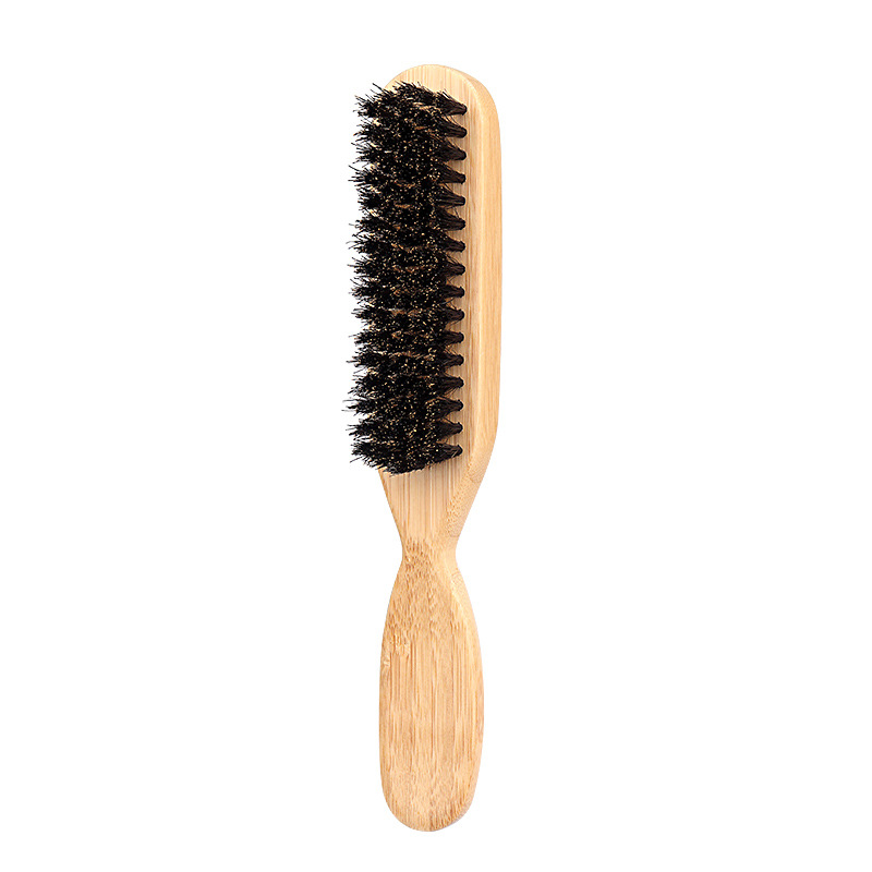 Brosse à cheveux en poils de sanglier pour chignon en queue de cheval et lissage des poils de bébé, mèches, contrôle des bords, peignage et taquin: Rouge