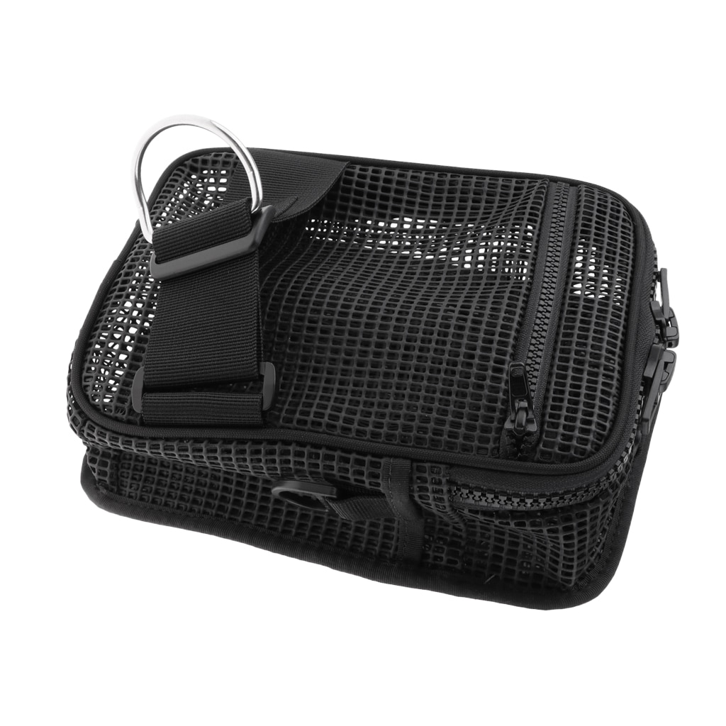 MagiDeal Large Mesh Gear Bag Holder Storage Pouch & D Ring for Underwater Scuba Diving SMB Surface Marker Buoy BCD Equipment