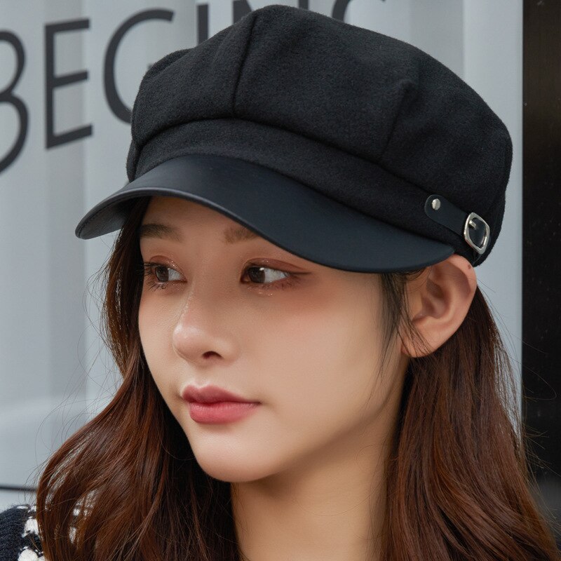 Belt Leather Woolen Adjustable Octagonal Hat Visor – Grandado