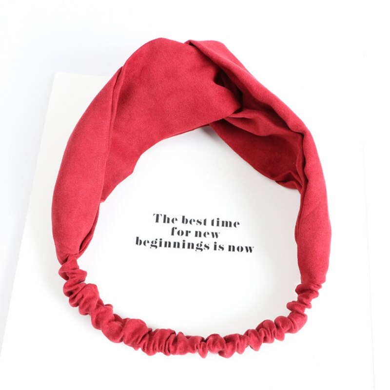 prinses haar accessoires Vrouwen Twist Hoofdband Haarband Tulband Elastische Hoofdband Bandage Haarband Gekruist Hoofdband: Red