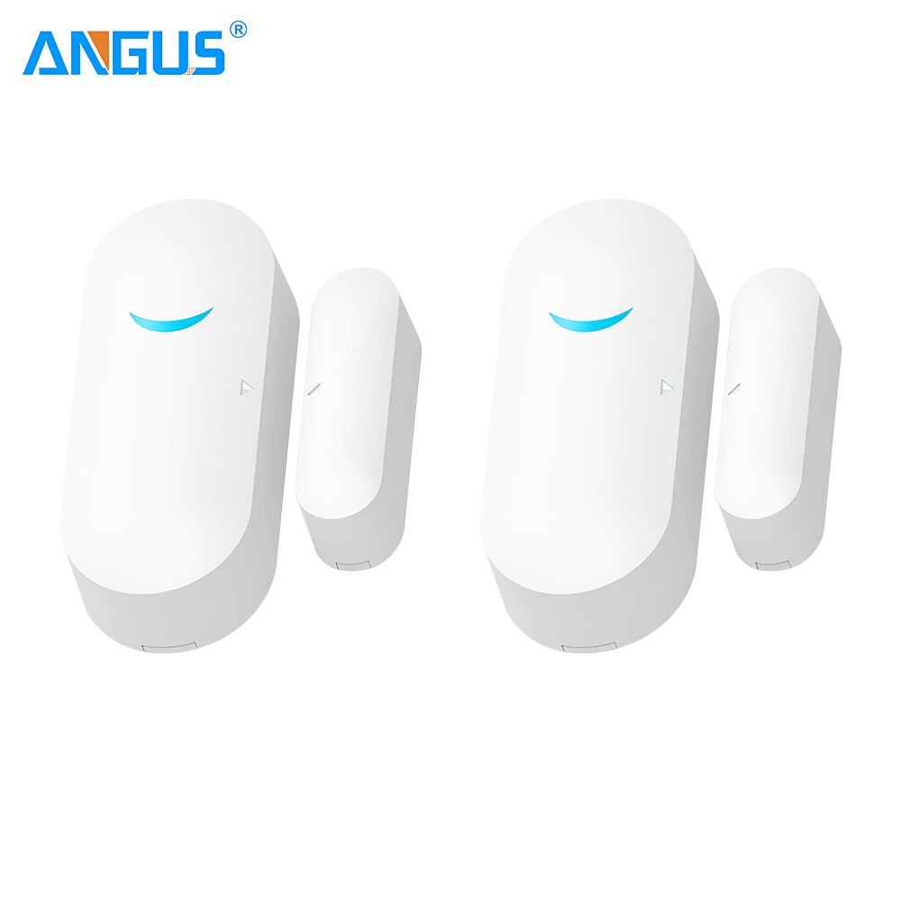 Angus wireless 433 mhz slimme raam-/deursensordetector voor inbraakalarmsysteem voor thuis, 2 jaar standby voor beveiliging van grote huizen: 2pc