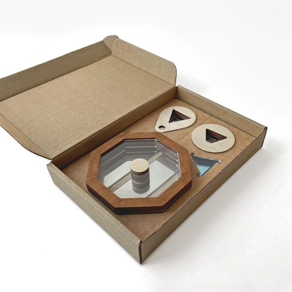 Diy Caleidoscoop Kit Kinderen Klassieke Speelgoed Houten Caleidoscoop Top Peuter Zintuiglijke Speelgoed Kids Ouder-kind Interactief Spel