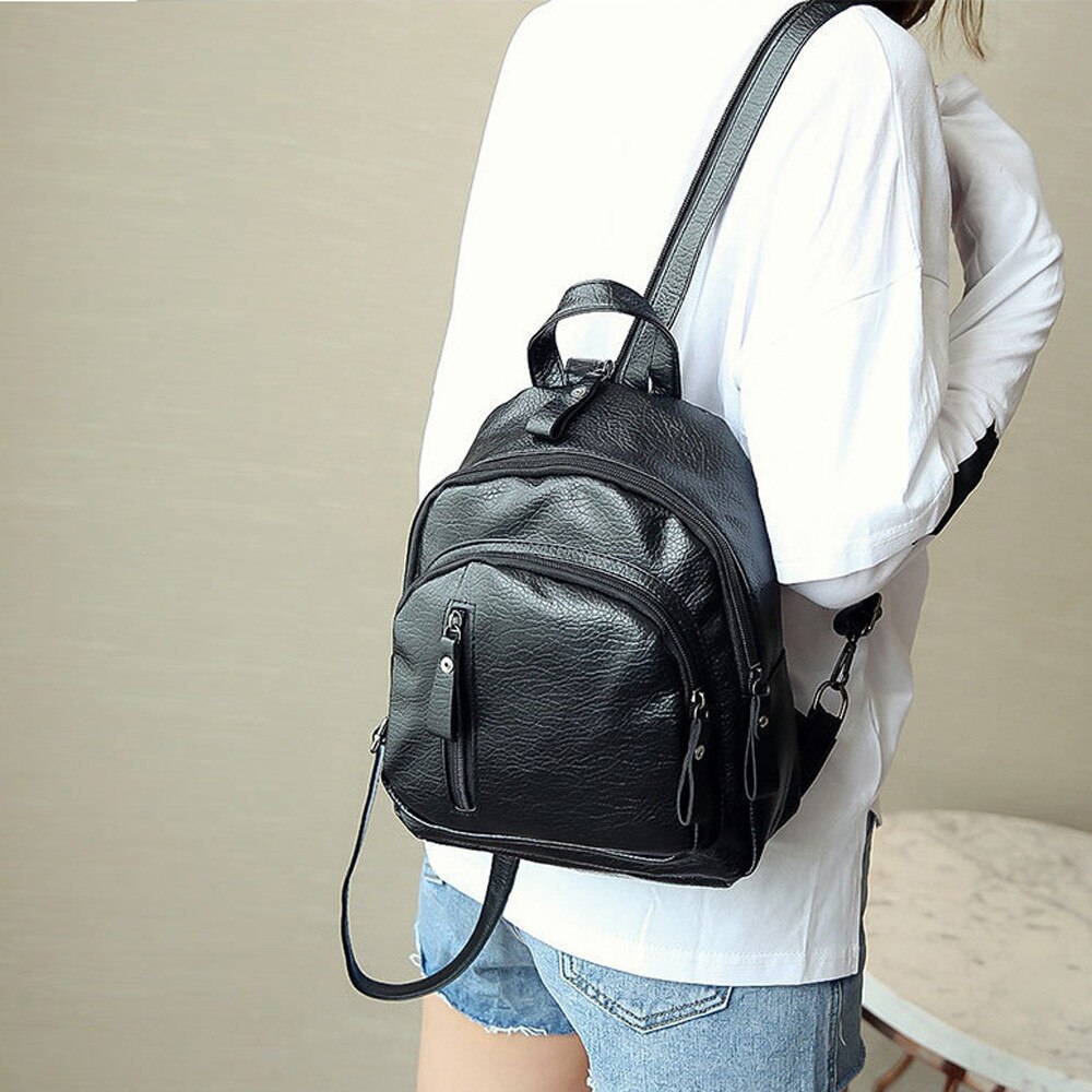 neue Frauen Rucksack Leder Anti-dieb Mädchen Multifunktions Schulter Bookbag Schule Tasche Nette Rucksack