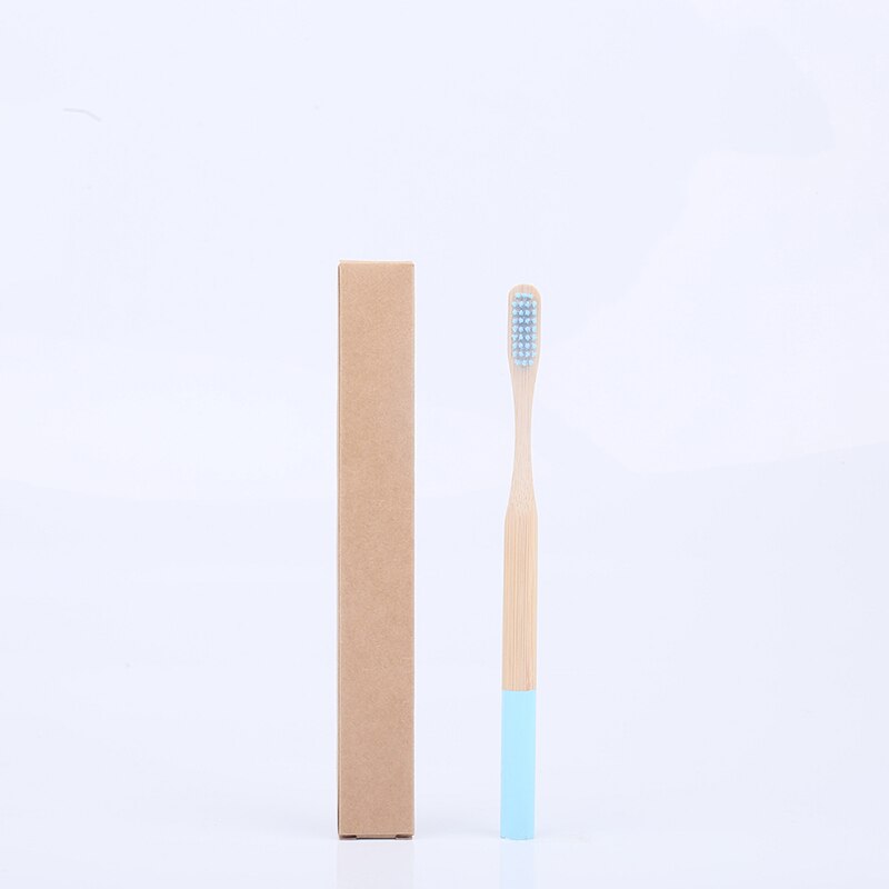 1Pcs Regenboog Bamboe Tandenborstel Milieuvriendelijke Koolstofarme Reizen Ronde Handvat Zachte Haren Voor Volwassen Houten Tandenborstel 17 Kleuren: 93