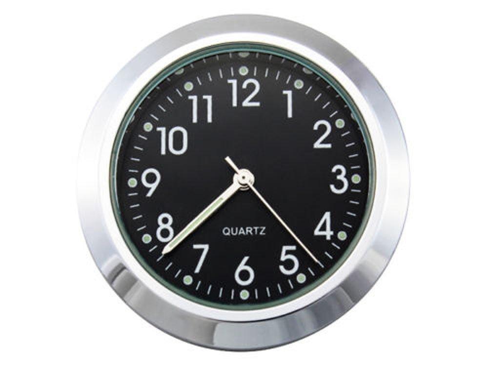 Thermomètre-horloge de guidon de Moto, 22-25MM, horloge de montre, jauge de température pour Yamaha Kawasaki: Black clock