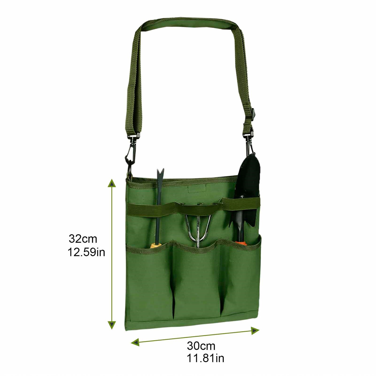 Garden Tool Bag Outdoor and Indoor Hand Bag for Garden Tool Kits with 3 Oxford Pockets shoulder strap