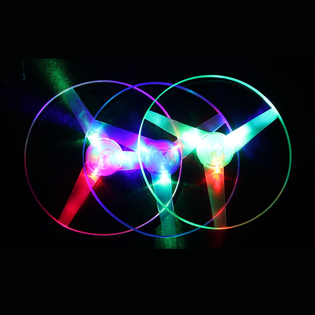LED Light up Spinning Flying Disc Saucer Pull Stringed Kids Toy Party Supplies enhance control ability hand-eye coordination
