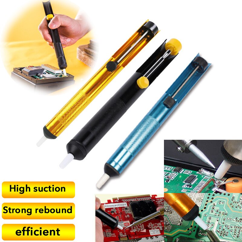 Aluminum Desoldering Metal Solder Sucker Pen Desolder High Efficiency Removal Vacuum Soldering Desolder Hand Welding Tools