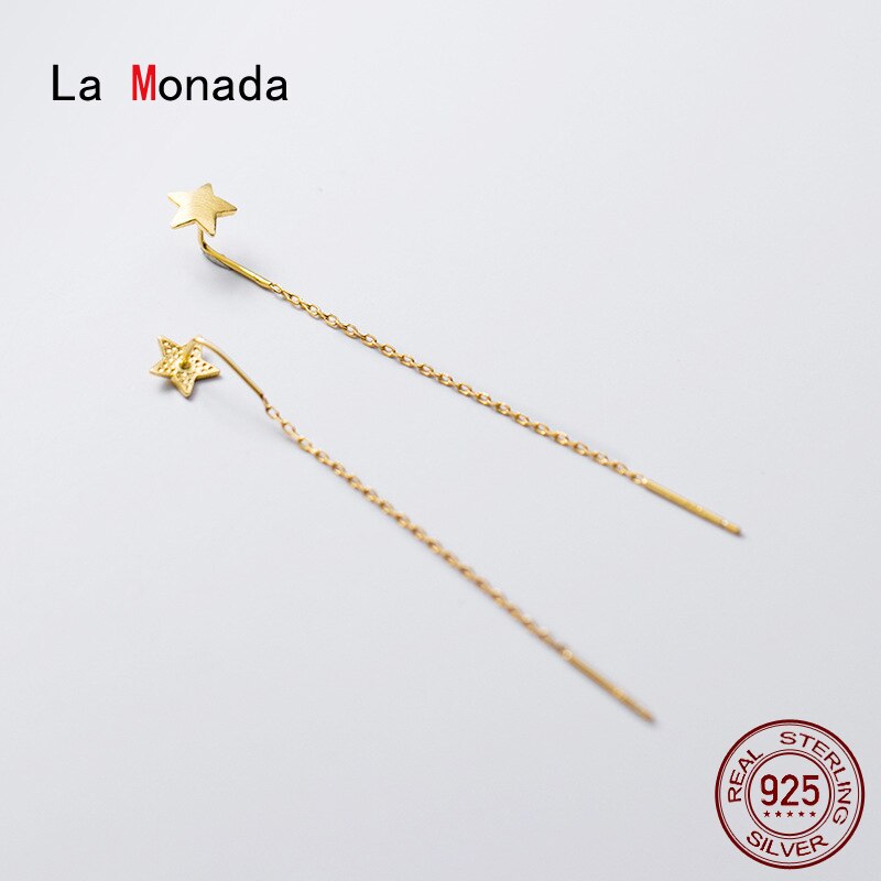 La Monada Nappa Penzoloni Appeso Orecchini per Le Donne in Argento 925 Vera Donna stella Coreano Orecchini A Pendaglio Minimalista Gioielli Femminili